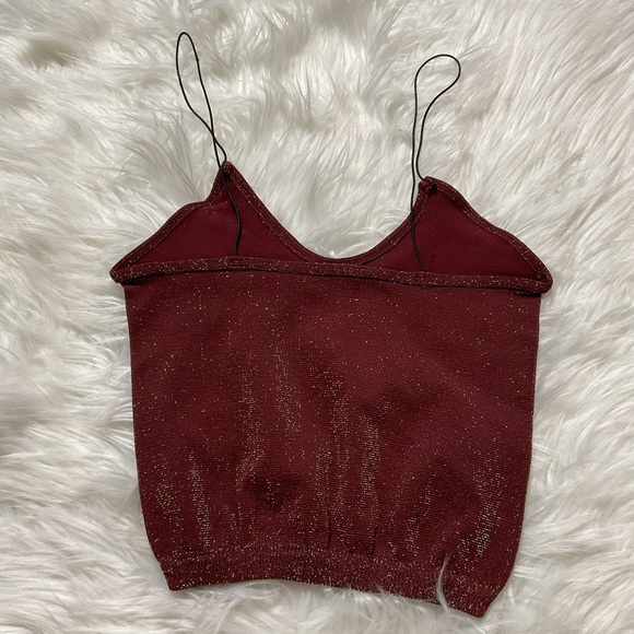 Free People Intimately Skinny Strap Brami Crop Top Glittery Sparkle - Picture 5 of 5
